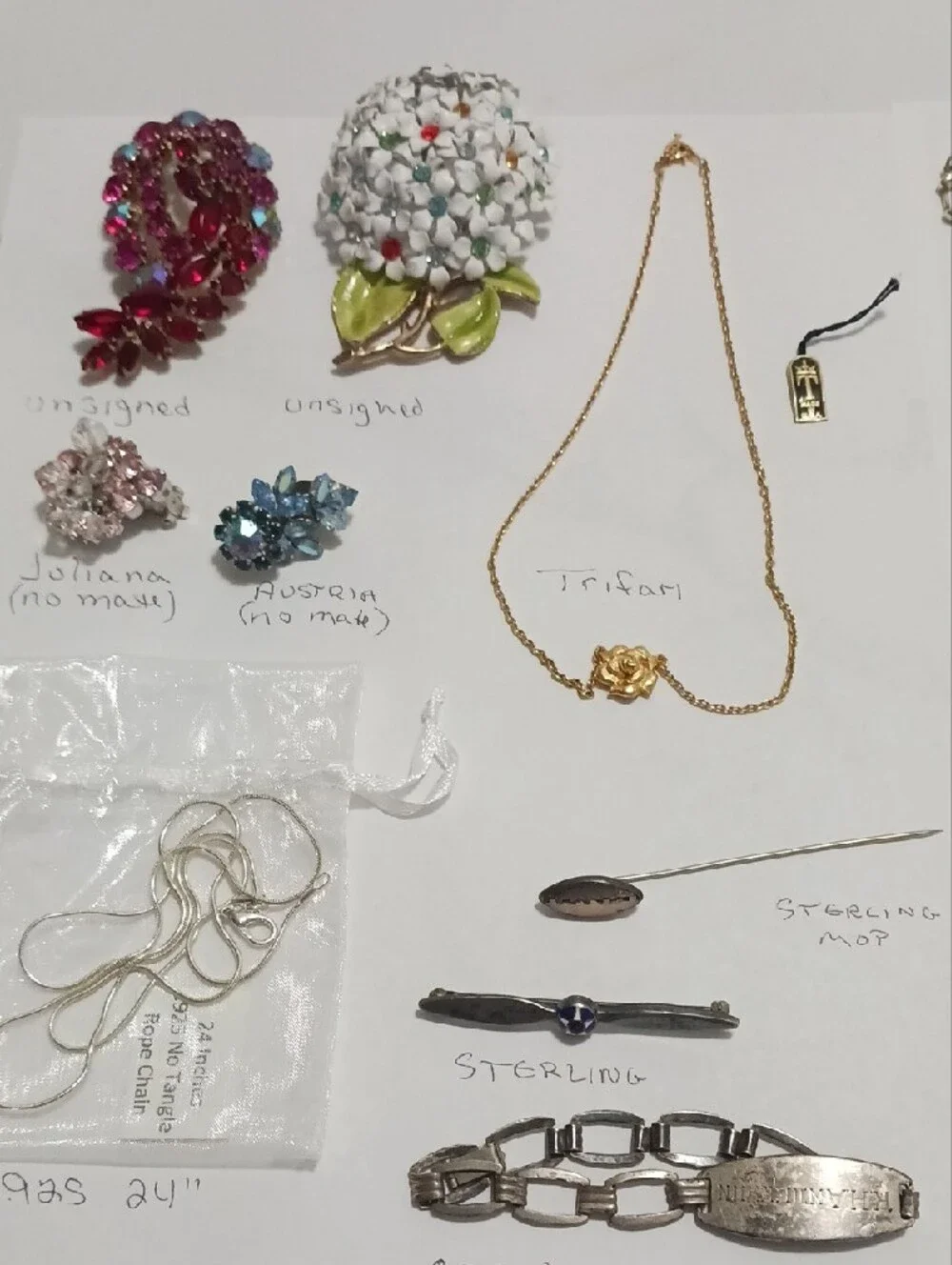 Vintage To Now Jewelry. Jade 14k Post Earrings, Sterling Silver, Trifari & More